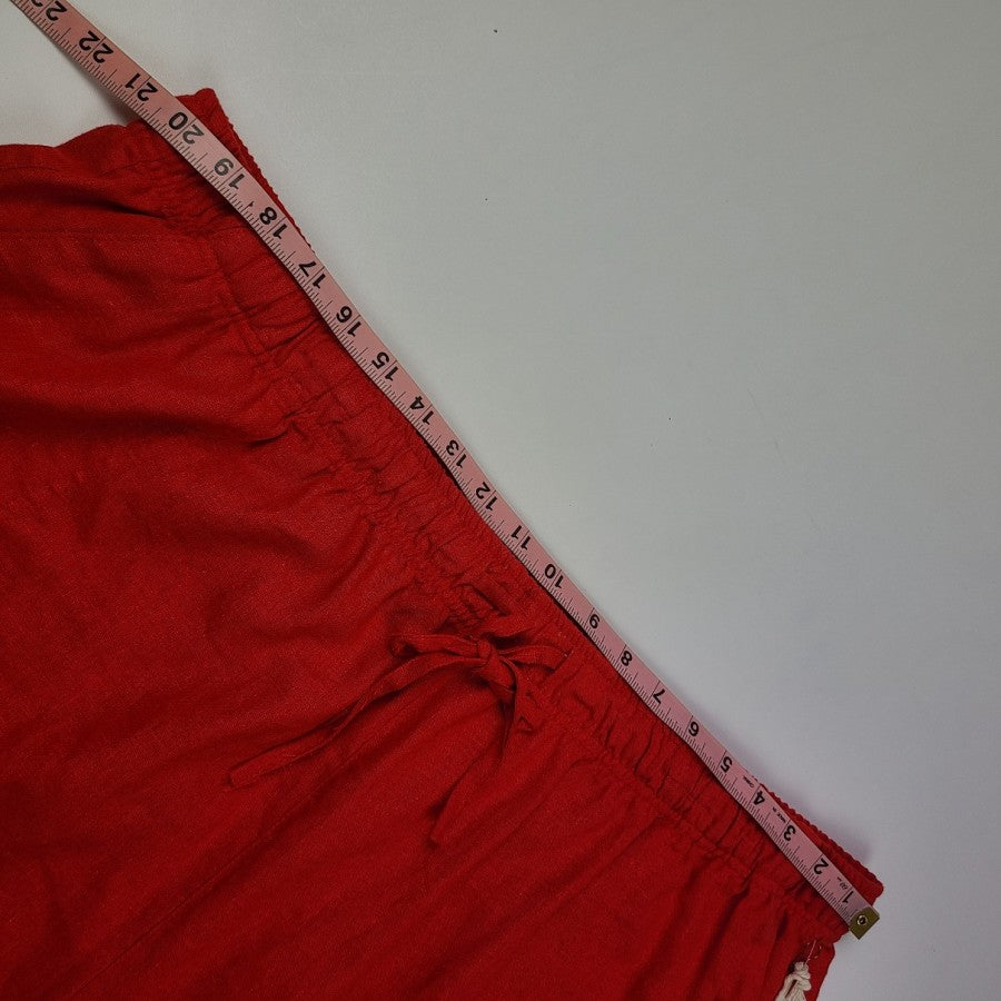 Jules & Leopold Red Linen Shorts Size 3X