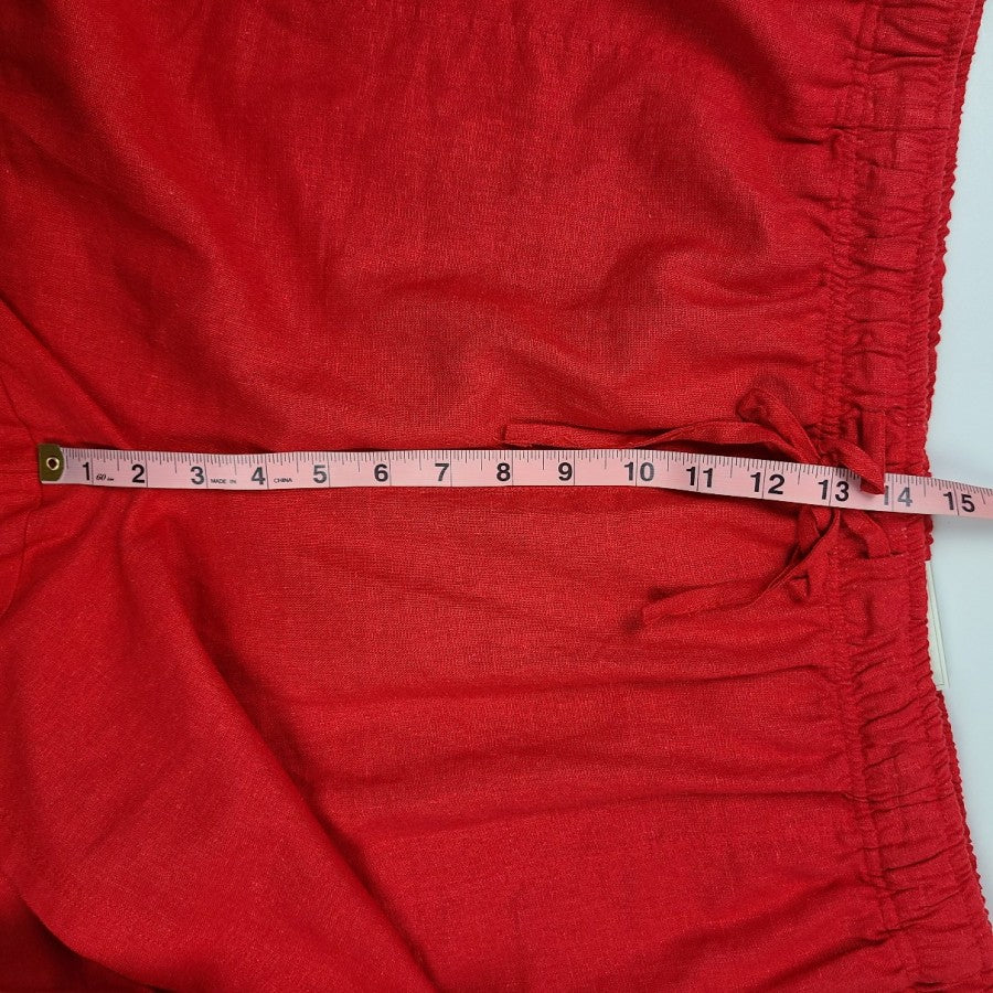Jules & Leopold Red Linen Shorts Size 3X
