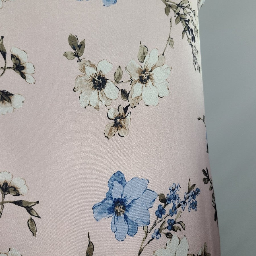 Emma & Michele Pink Floral Satin Slip Dress Size L