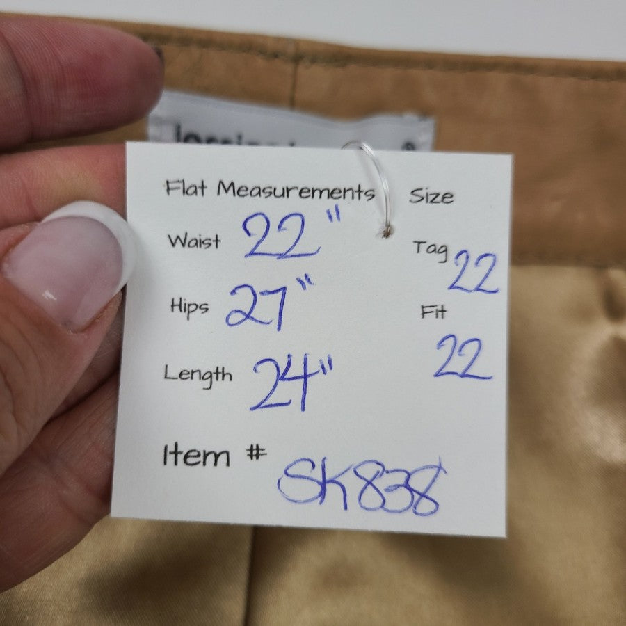 Jessica London Nude Brown Leather Skirt Size 22