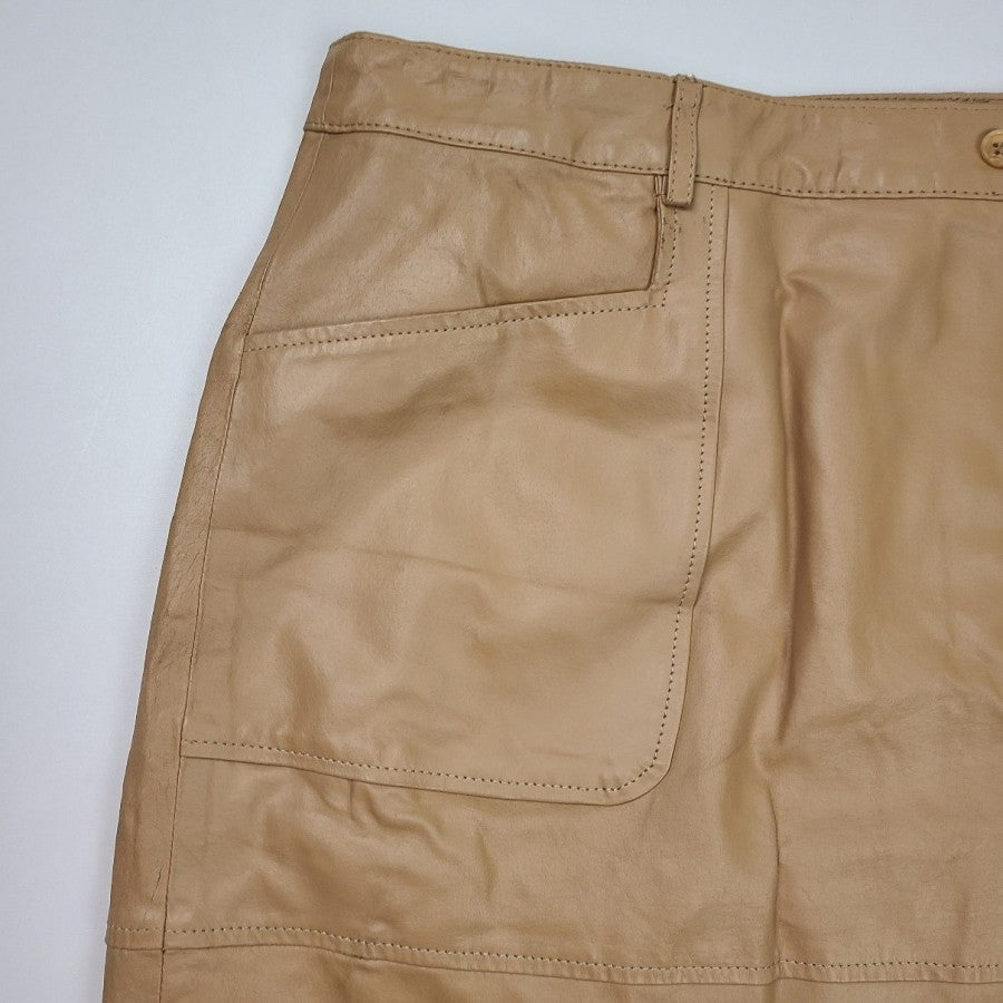 Jessica London Nude Brown Leather Skirt Size 22
