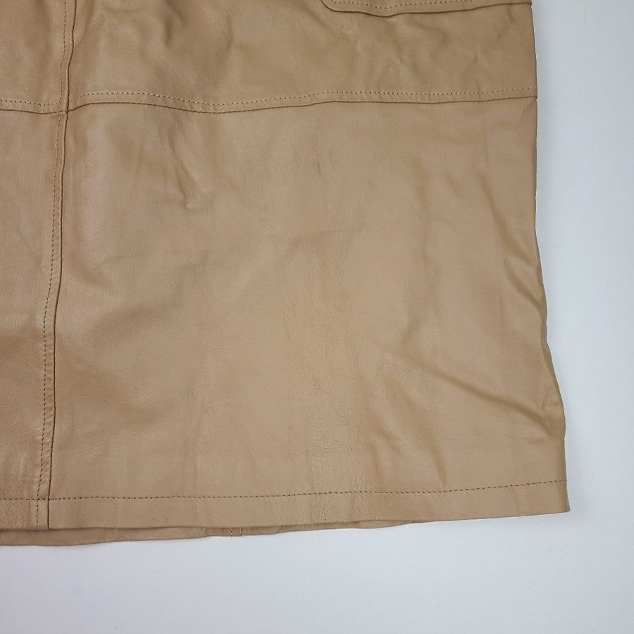 Jessica London Nude Brown Leather Skirt Size 22