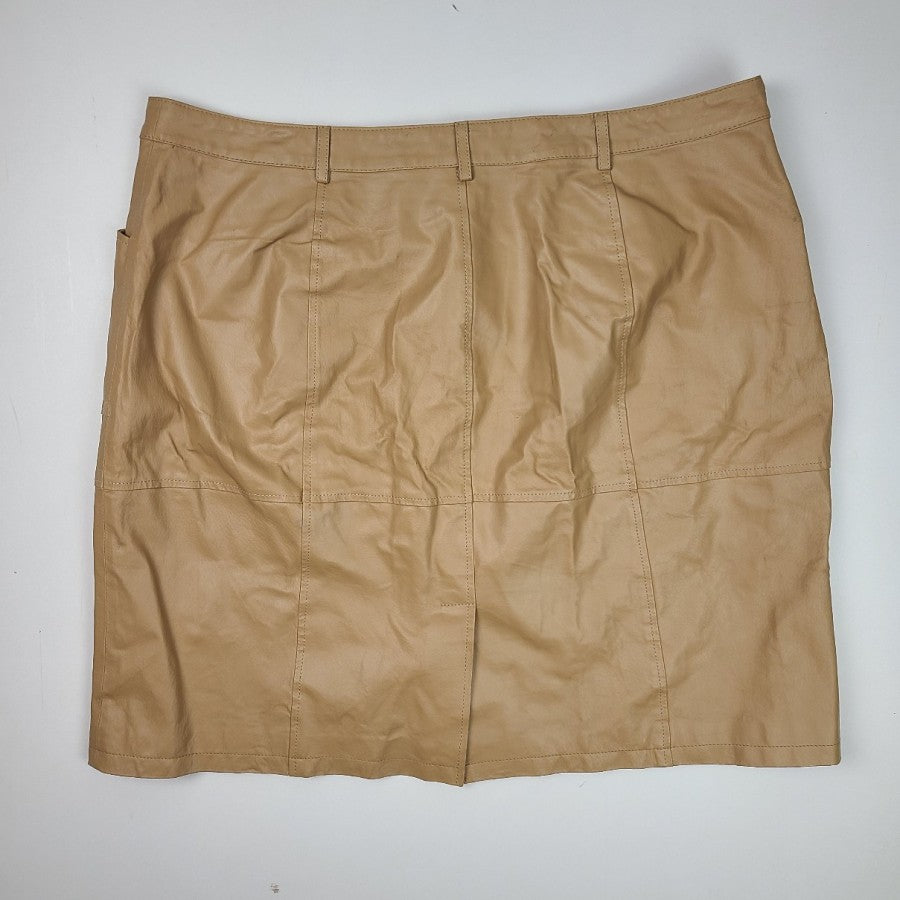Jessica London Nude Brown Leather Skirt Size 22