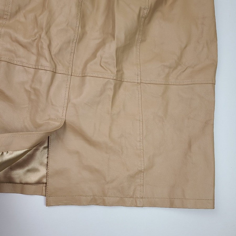 Jessica London Nude Brown Leather Skirt Size 22