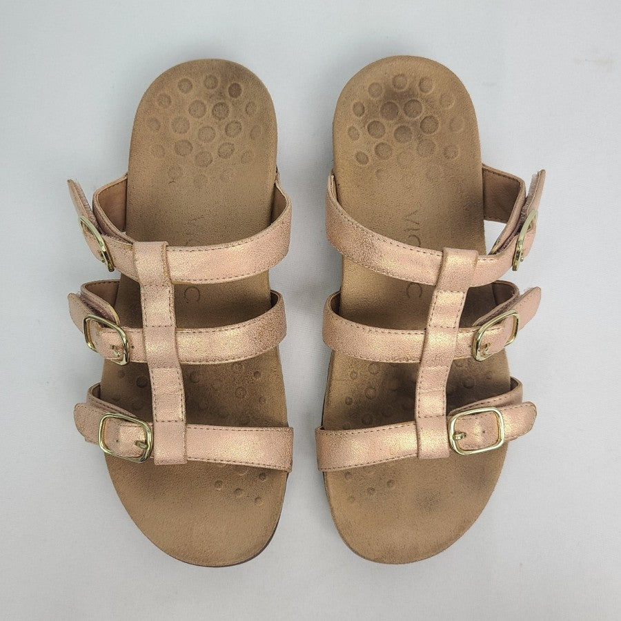 Vionic Metallic Pink Strappy Sandals Size 8