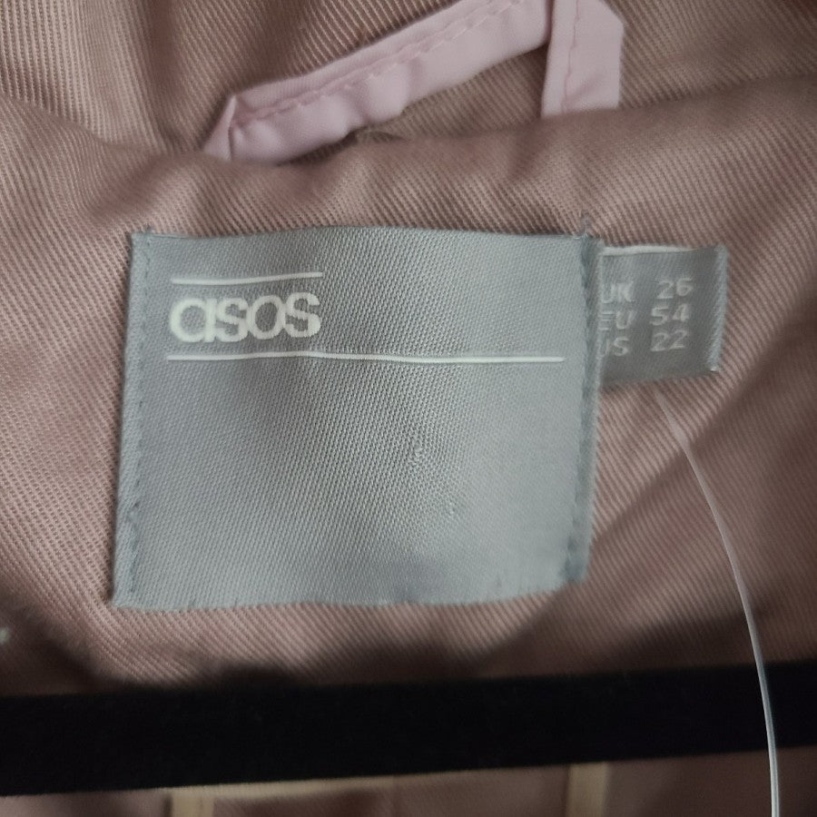 asos Pink Long Trench Coat Size 26