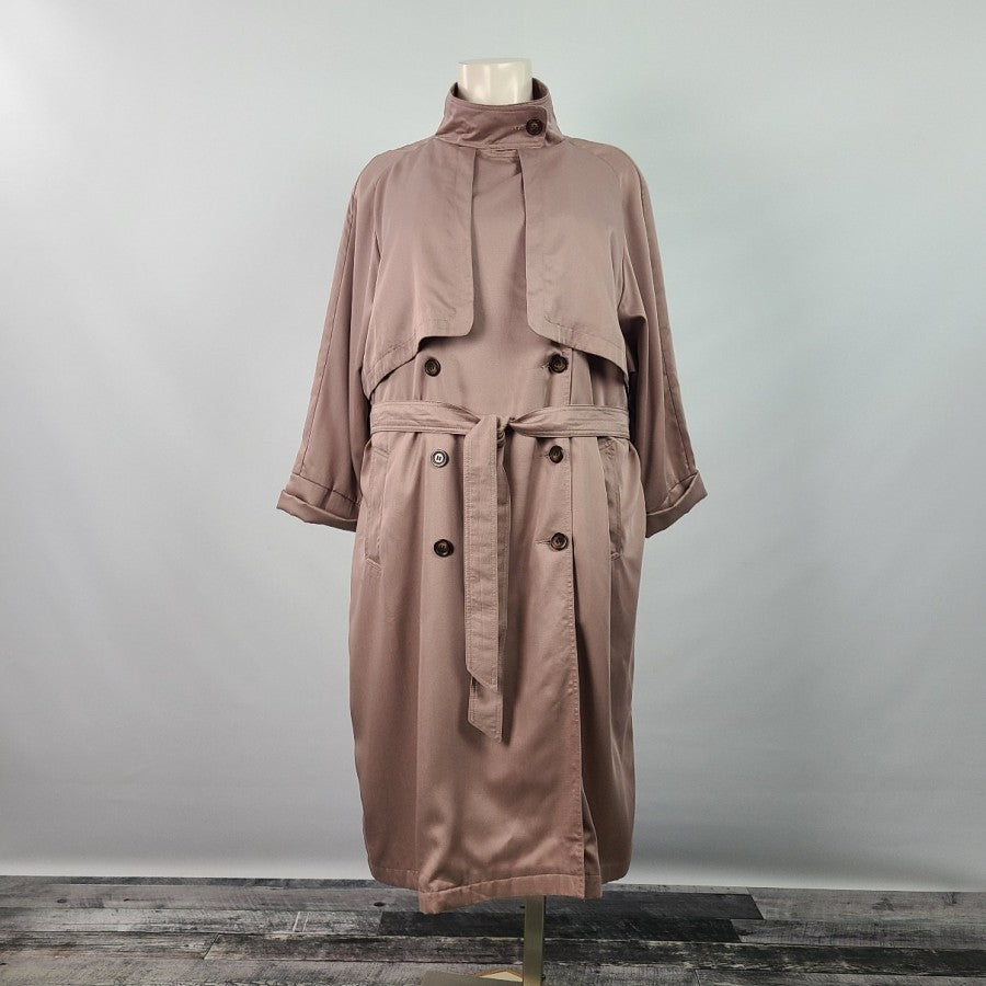 asos Pink Long Trench Coat Size 26