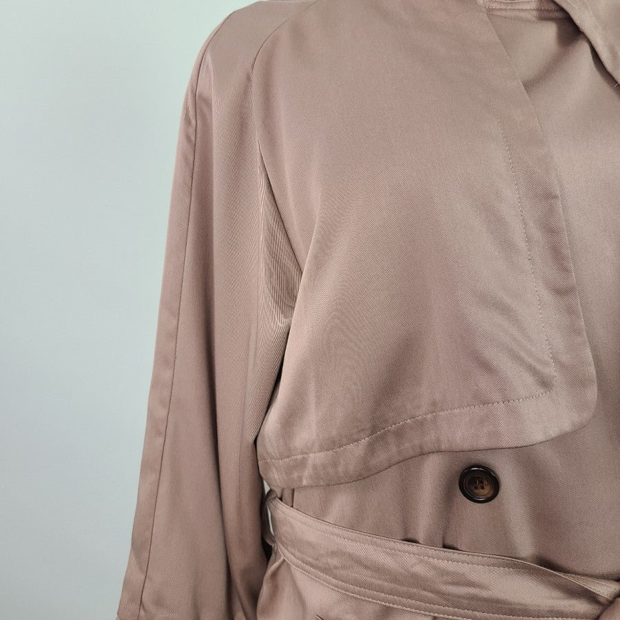 asos Pink Long Trench Coat Size 26