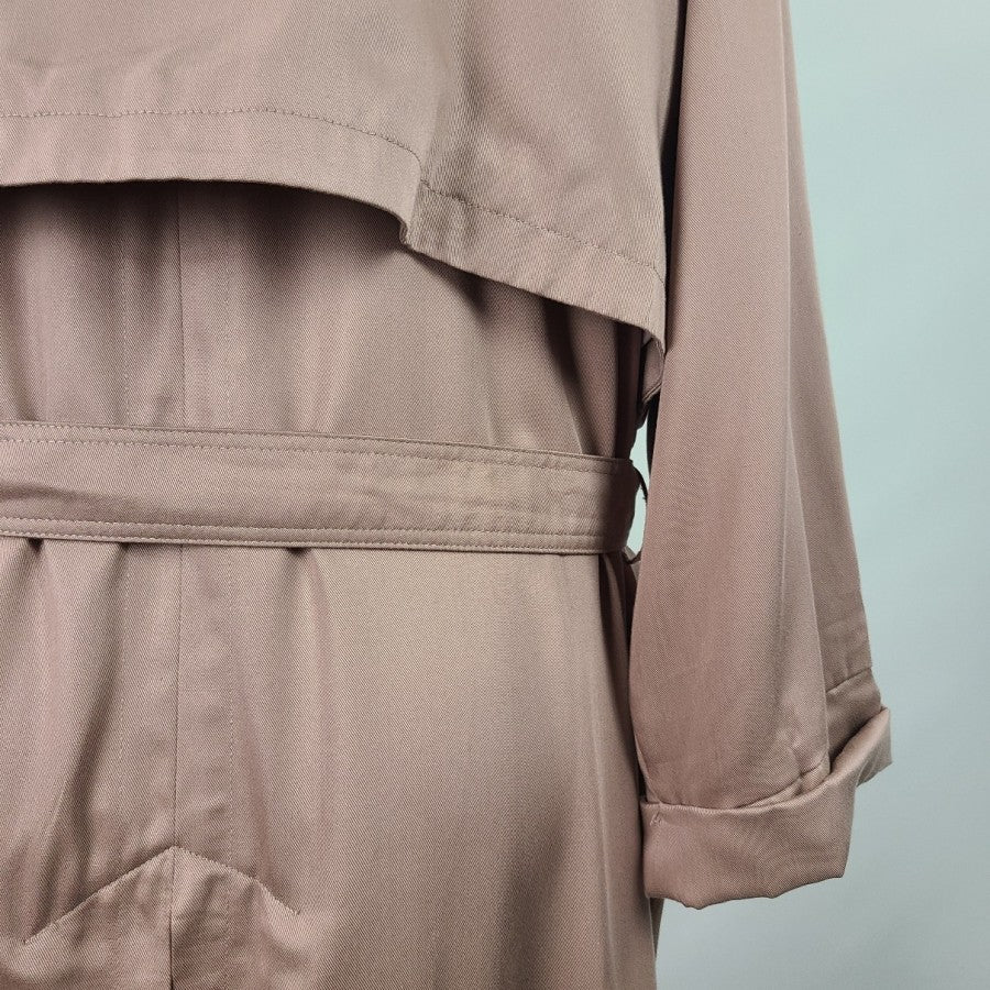 asos Pink Long Trench Coat Size 26