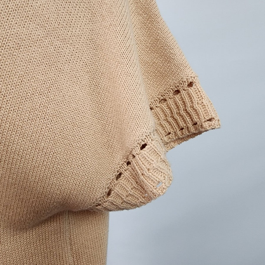 Joie Nude Cotton Knit Short Sleeve Sweater Size S