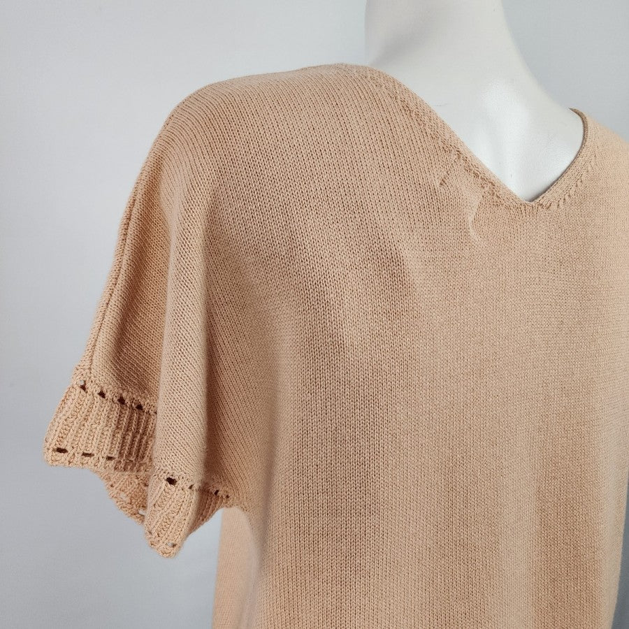 Joie Nude Cotton Knit Short Sleeve Sweater Size S