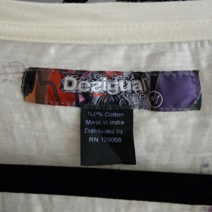 Desigual Sequined Floral Long Sleeve Top Size S