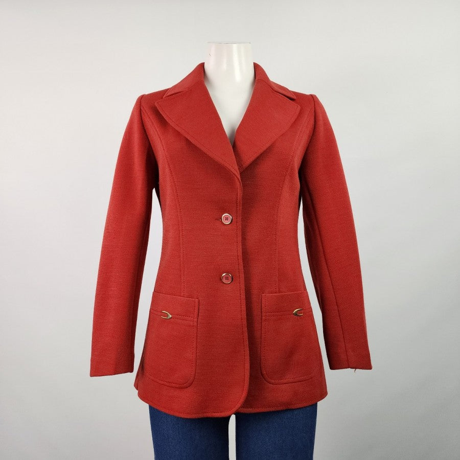 Vintage Tan Jay Orange Wool Blazer Jacket Size M