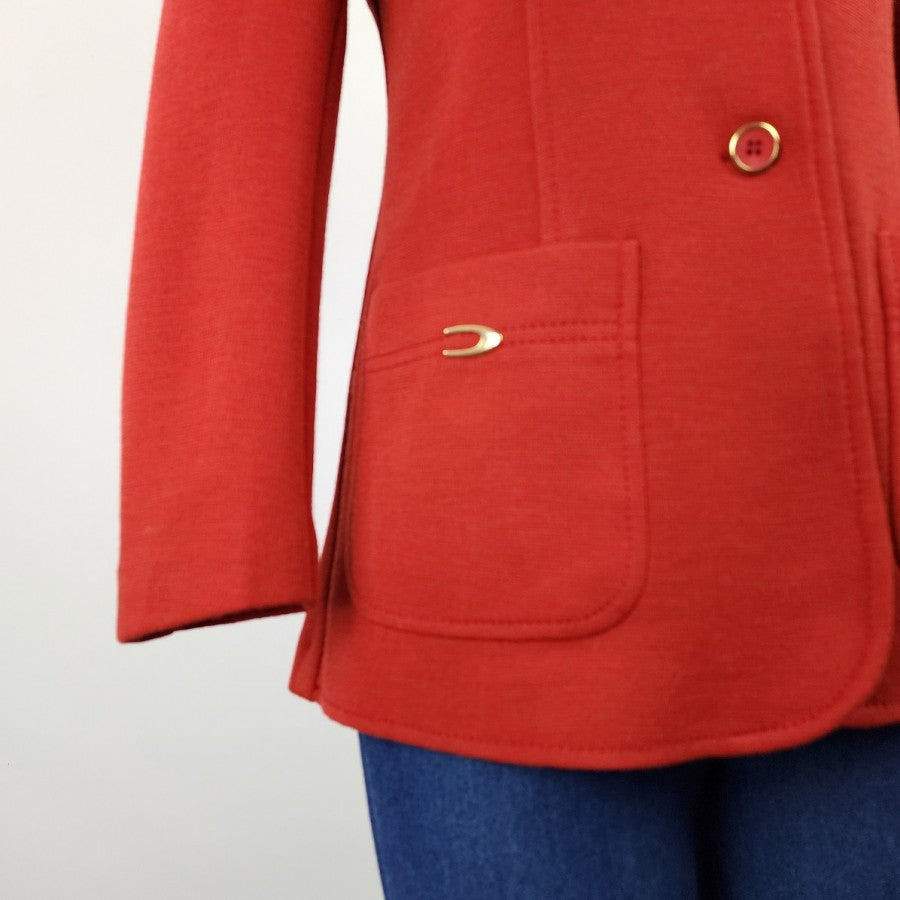 Vintage Tan Jay Orange Wool Blazer Jacket Size M