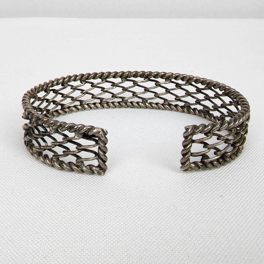 925 BA Sterling Silver Woven Cuff Bracelet