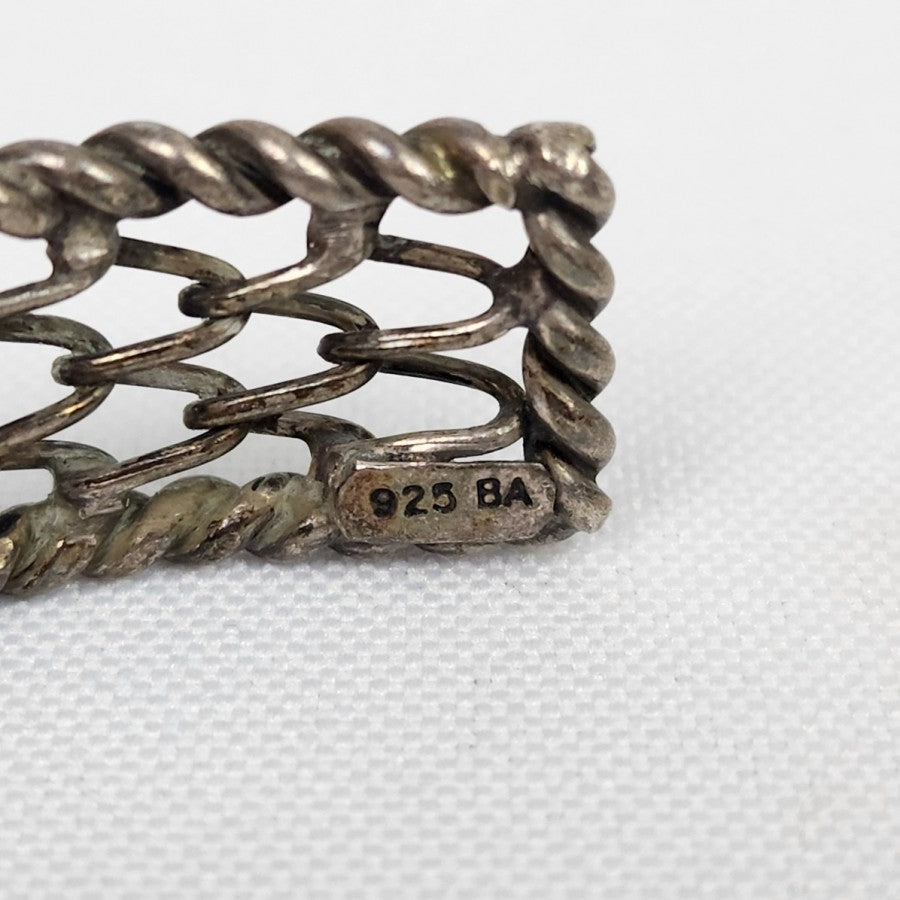 925 BA Sterling Silver Woven Cuff Bracelet