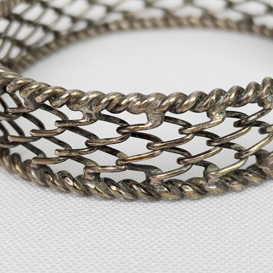 925 BA Sterling Silver Woven Cuff Bracelet