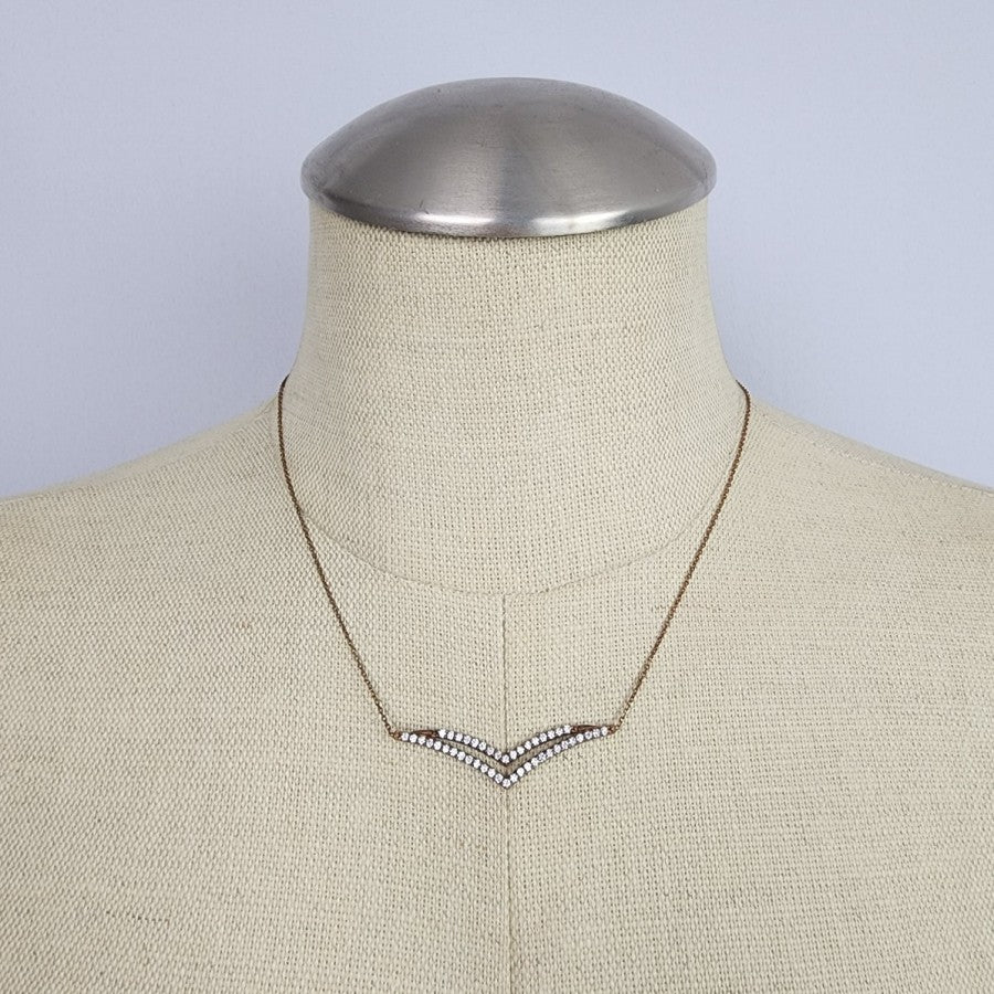 925 Sterling Bronze Tone Crystal Necklace