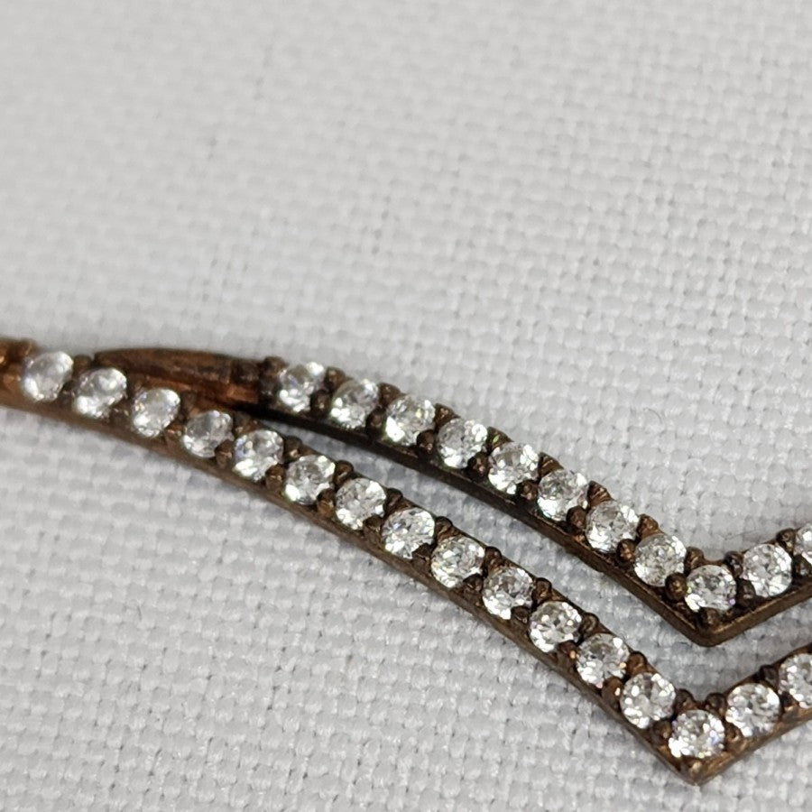 925 Sterling Bronze Tone Crystal Necklace