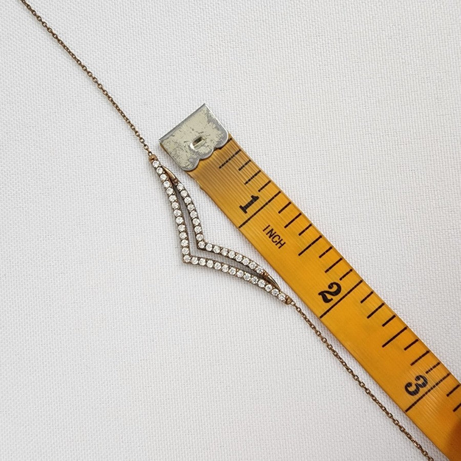 925 Sterling Bronze Tone Crystal Necklace