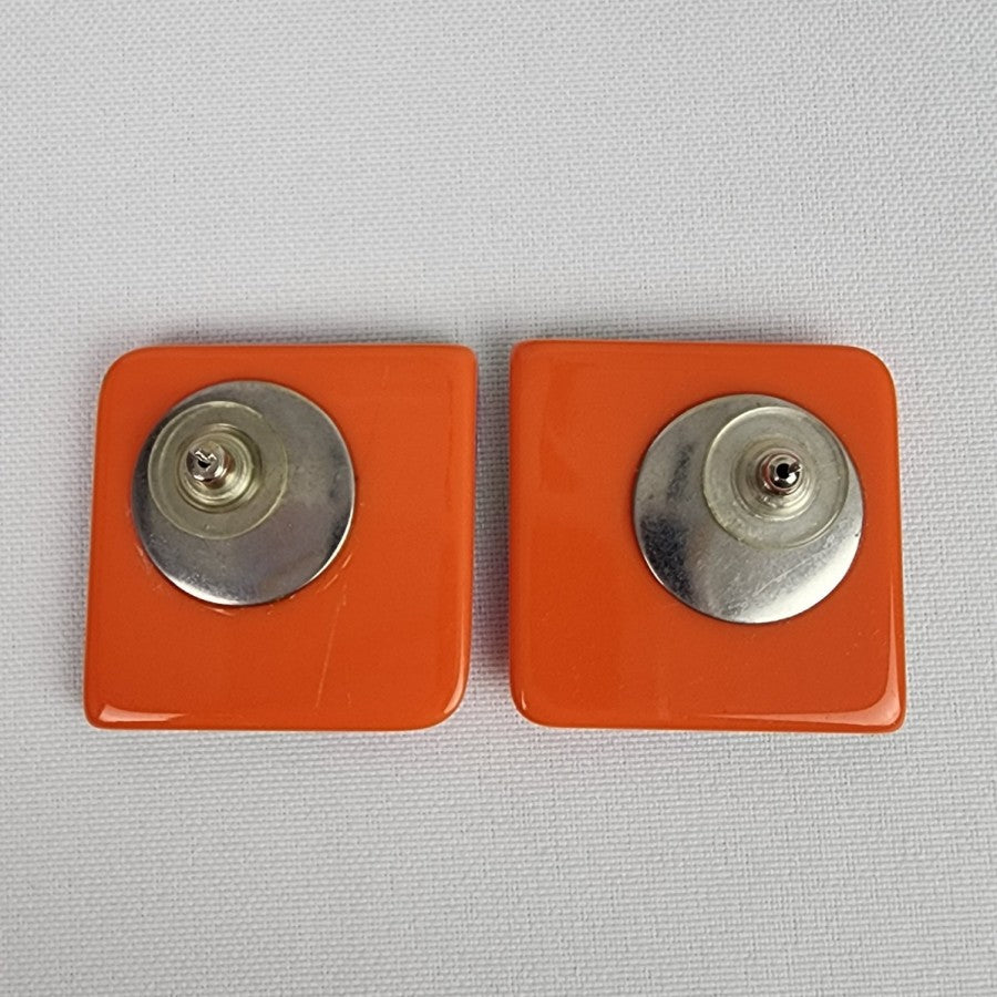 Retro 80s Colorful Square Plastic Earrings