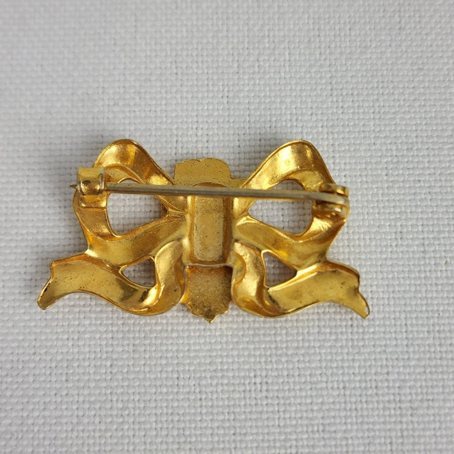 Vintage Matt Gold Cross Bow Brooch