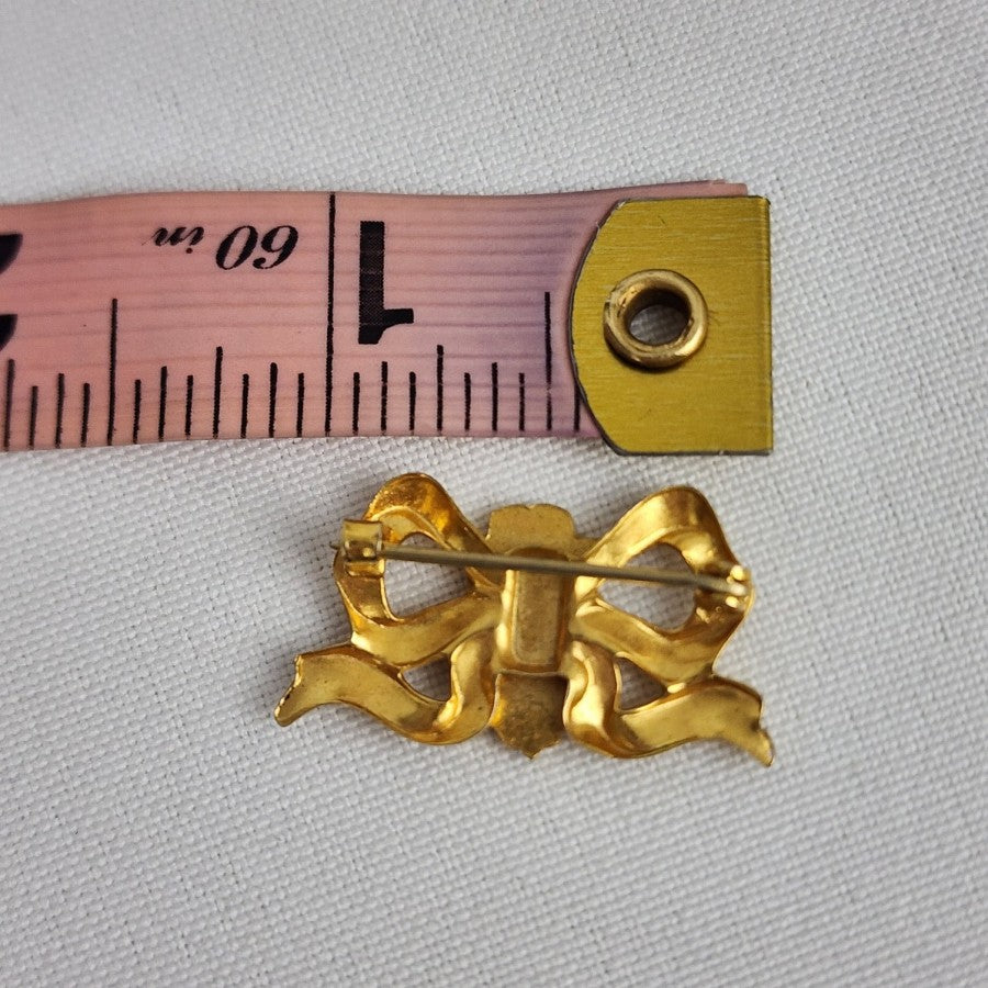 Vintage Matt Gold Cross Bow Brooch