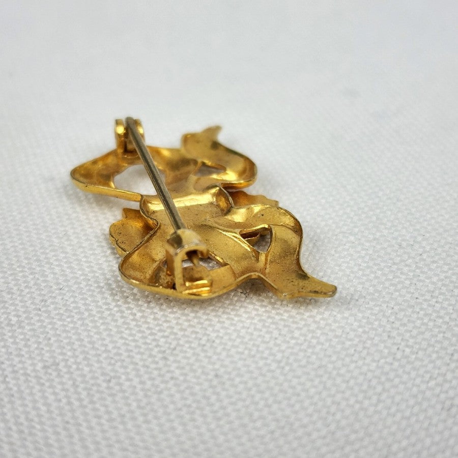 Vintage Matt Gold Cross Bow Brooch