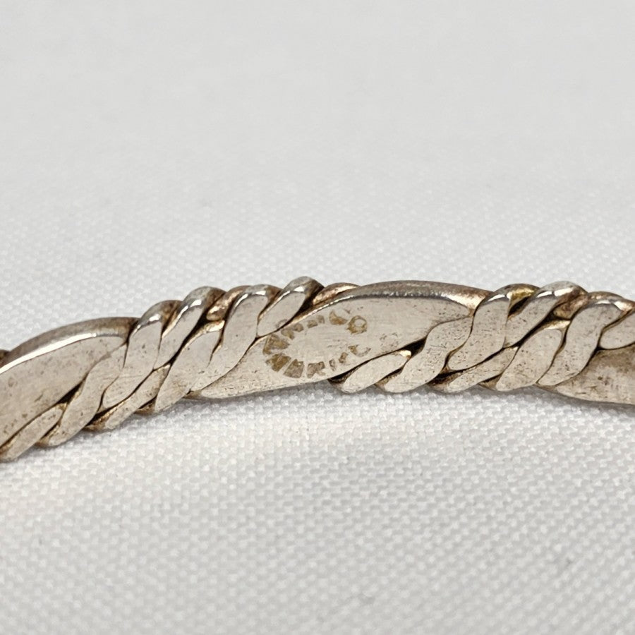 Vintage Taxco Mexico Sterling Silver Rope Pattern Bangle Bracelet