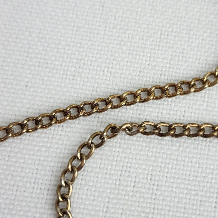 Vintage Floral Pendant Silver Tone Chain Necklace