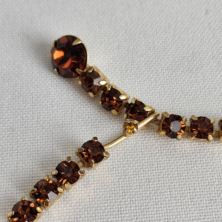Hattie Carnegie Smoky Topaz Large Cabochon Necklace Earring Set