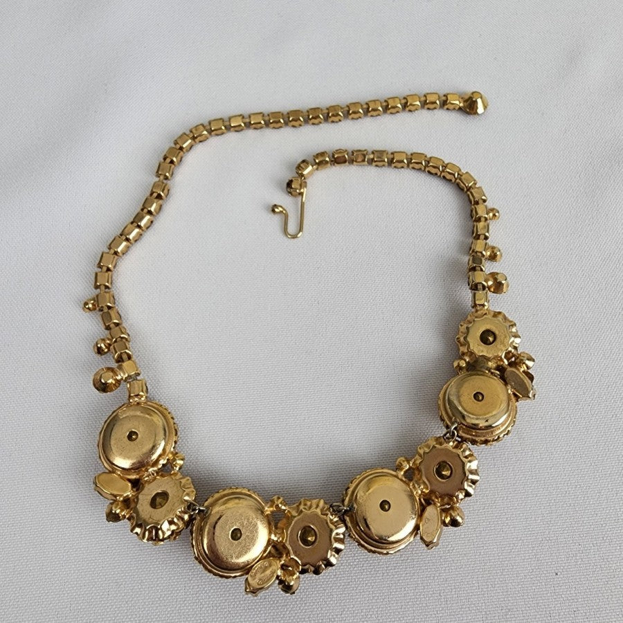 Hattie Carnegie Smoky Topaz Large Cabochon Necklace Earring Set