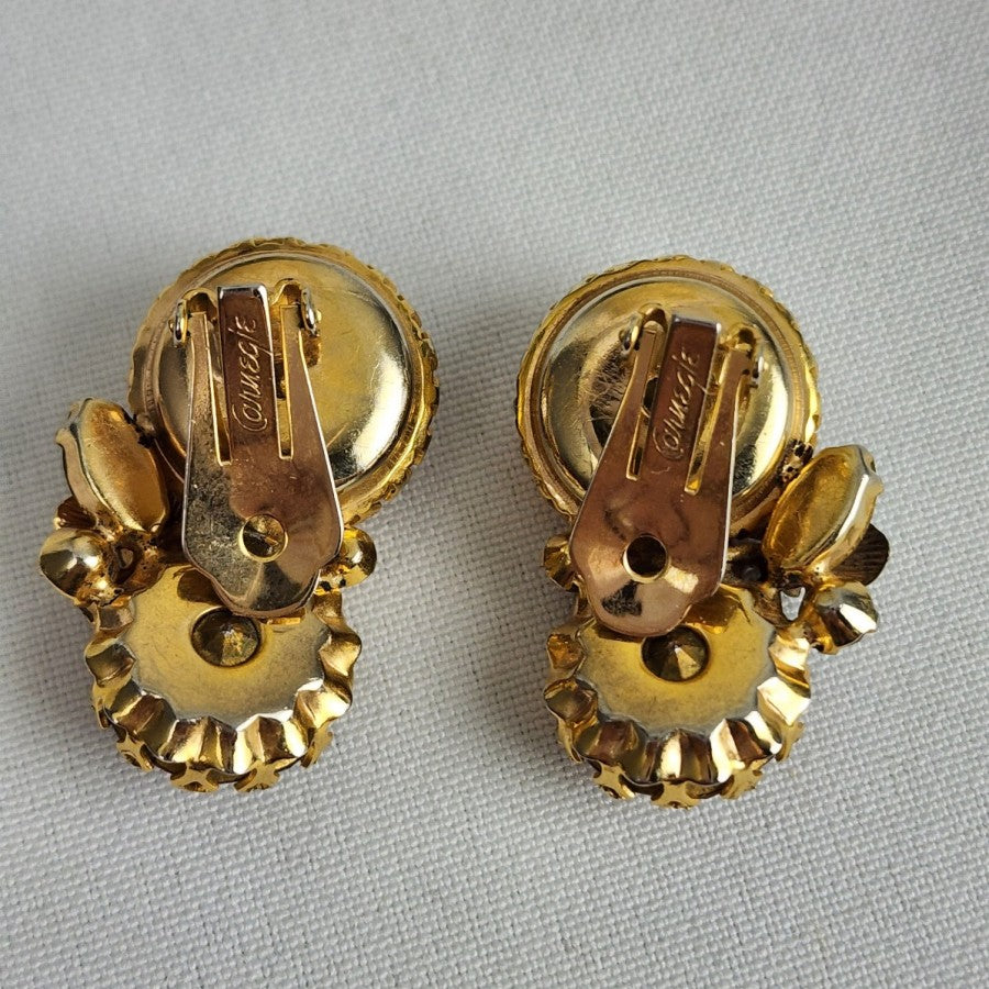 Hattie Carnegie Smoky Topaz Large Cabochon Necklace Earring Set