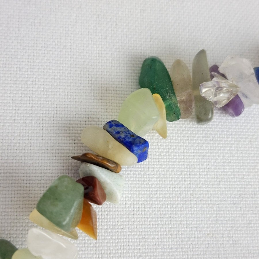 Natural Stone Chip Beaded Long Necklace