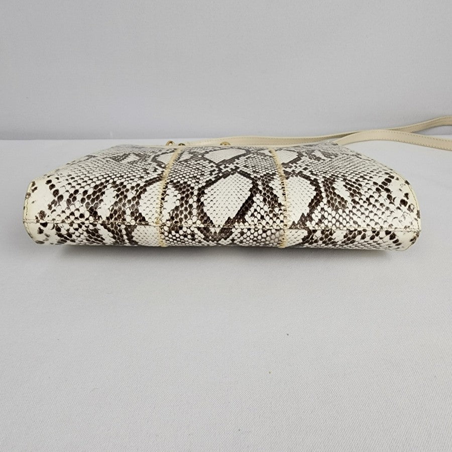 Vintage Reptile Print Leather Clutch Purse