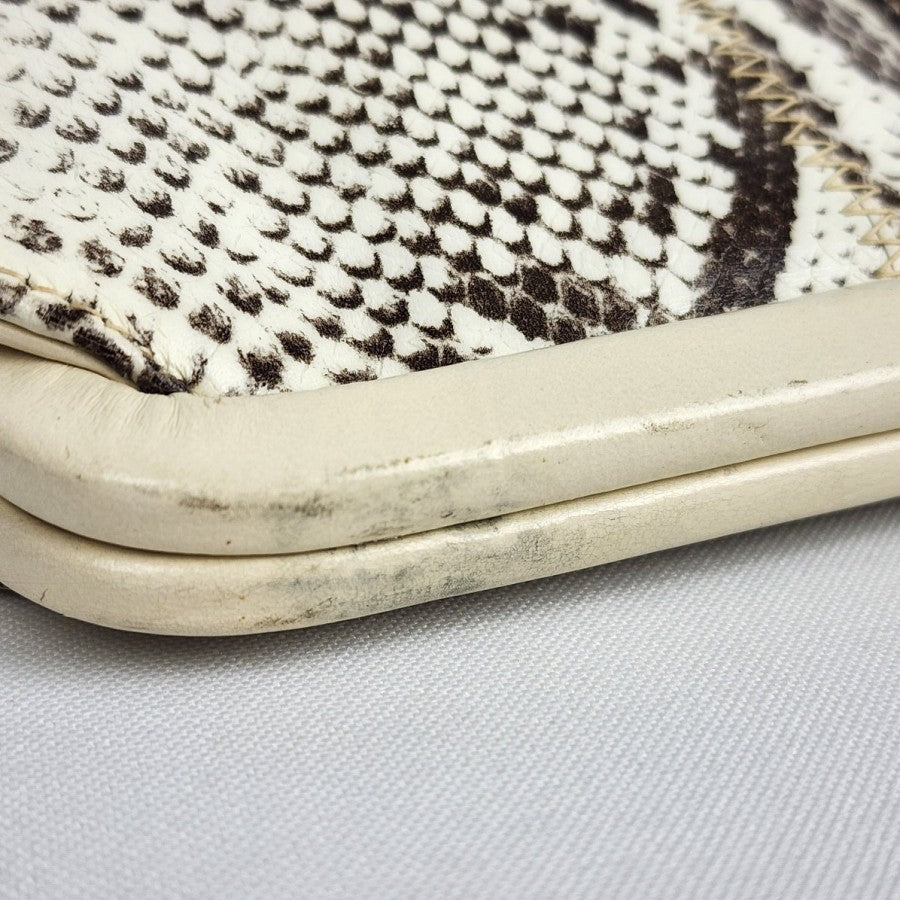 Vintage Reptile Print Leather Clutch Purse