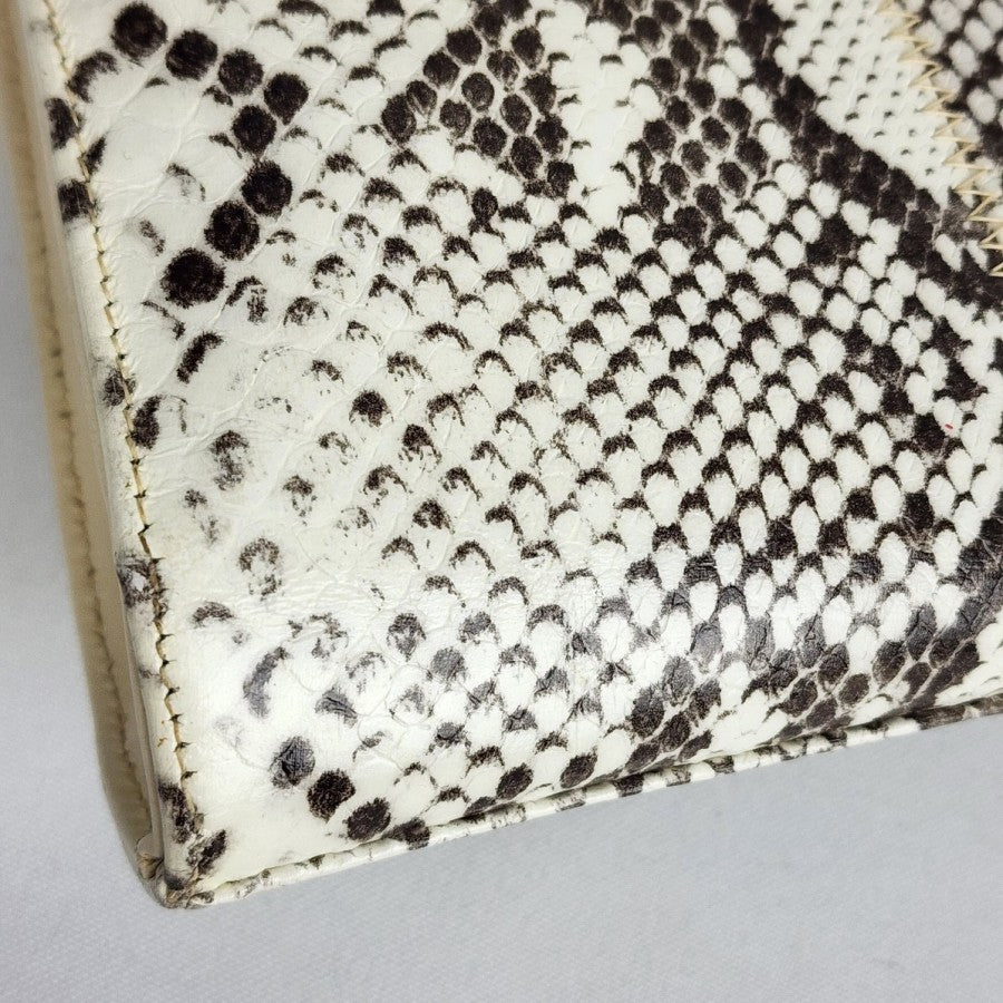 Vintage Reptile Print Leather Clutch Purse
