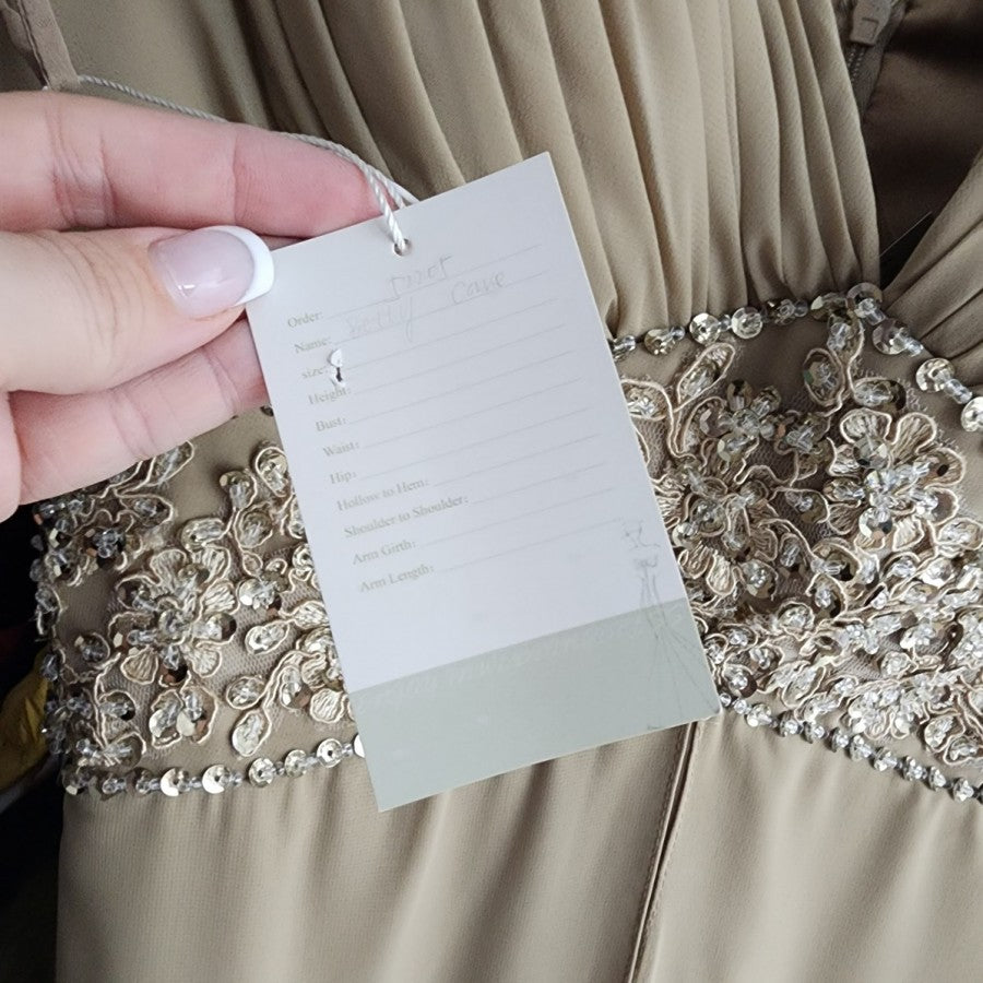Enjoy In Wedding Dress Brown Sequined Chiffon Bridesmaids Event Dress Size S