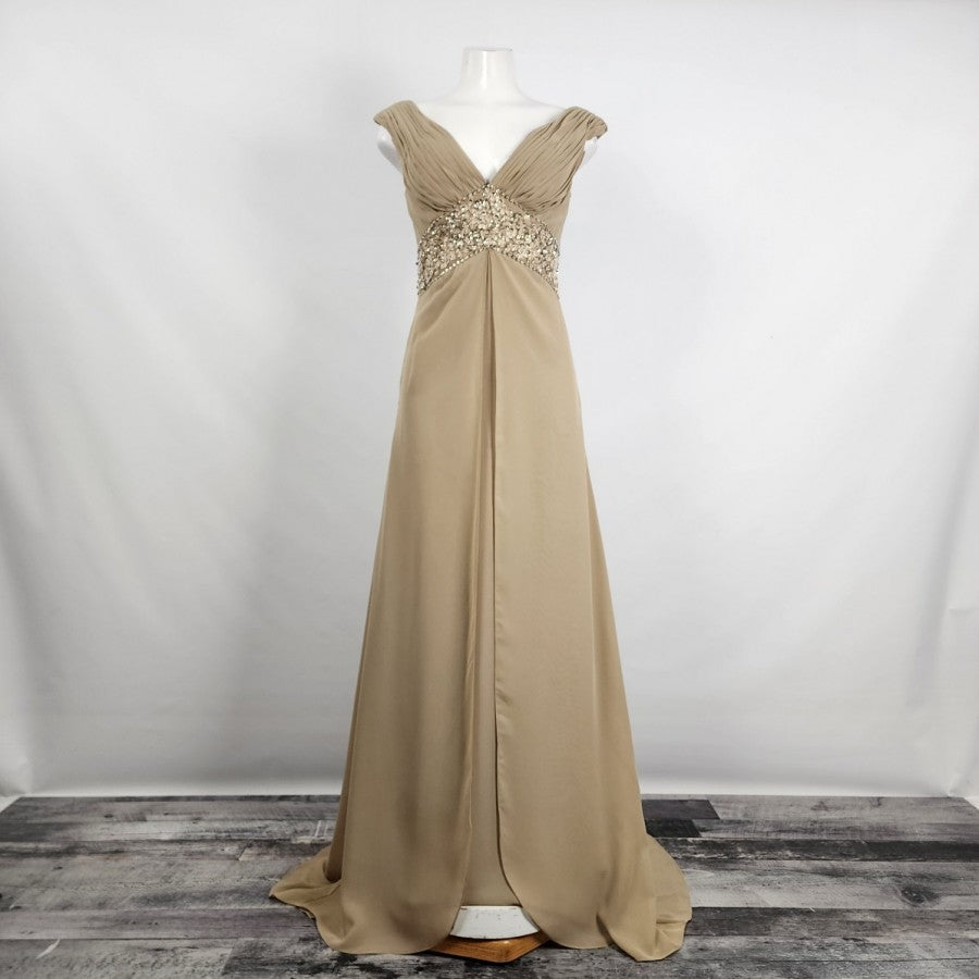 Enjoy In Wedding Dress Brown Sequined Chiffon Bridesmaids Event Dress Size S