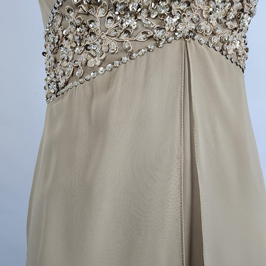 Enjoy In Wedding Dress Brown Sequined Chiffon Bridesmaids Event Dress Size S