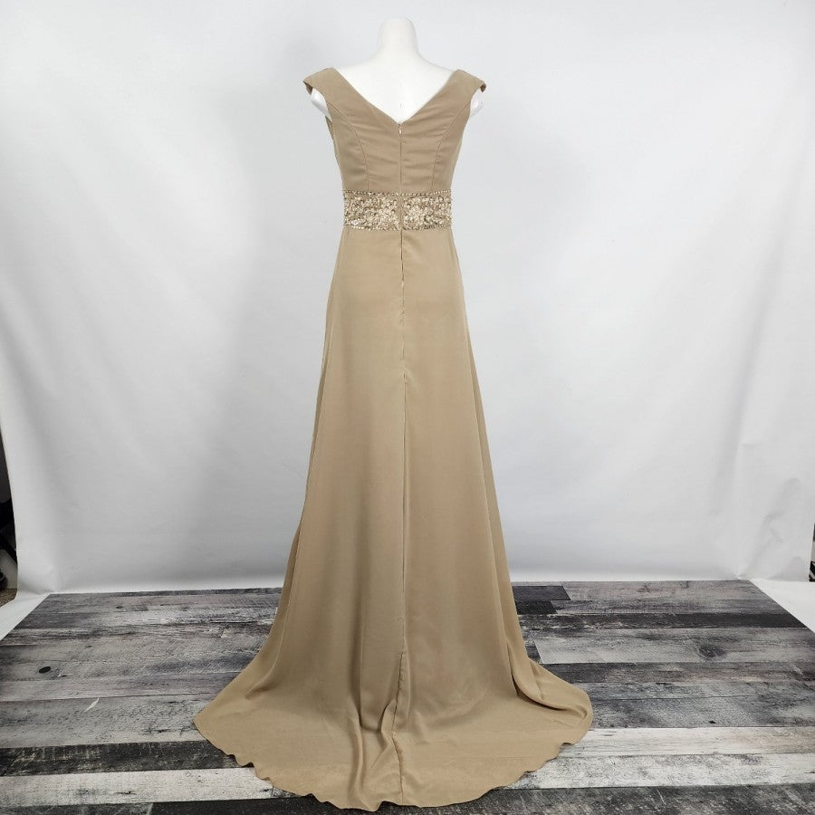 Enjoy In Wedding Dress Brown Sequined Chiffon Bridesmaids Event Dress Size S