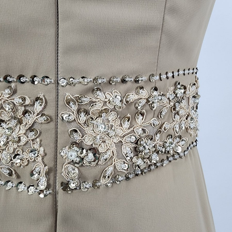 Enjoy In Wedding Dress Brown Sequined Chiffon Bridesmaids Event Dress Size S