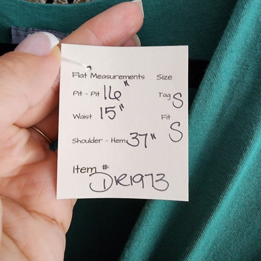 Giuli Green Silk Long Sleeve Mini Dress Size S