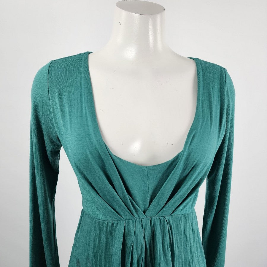 Giuli Green Silk Long Sleeve Mini Dress Size S