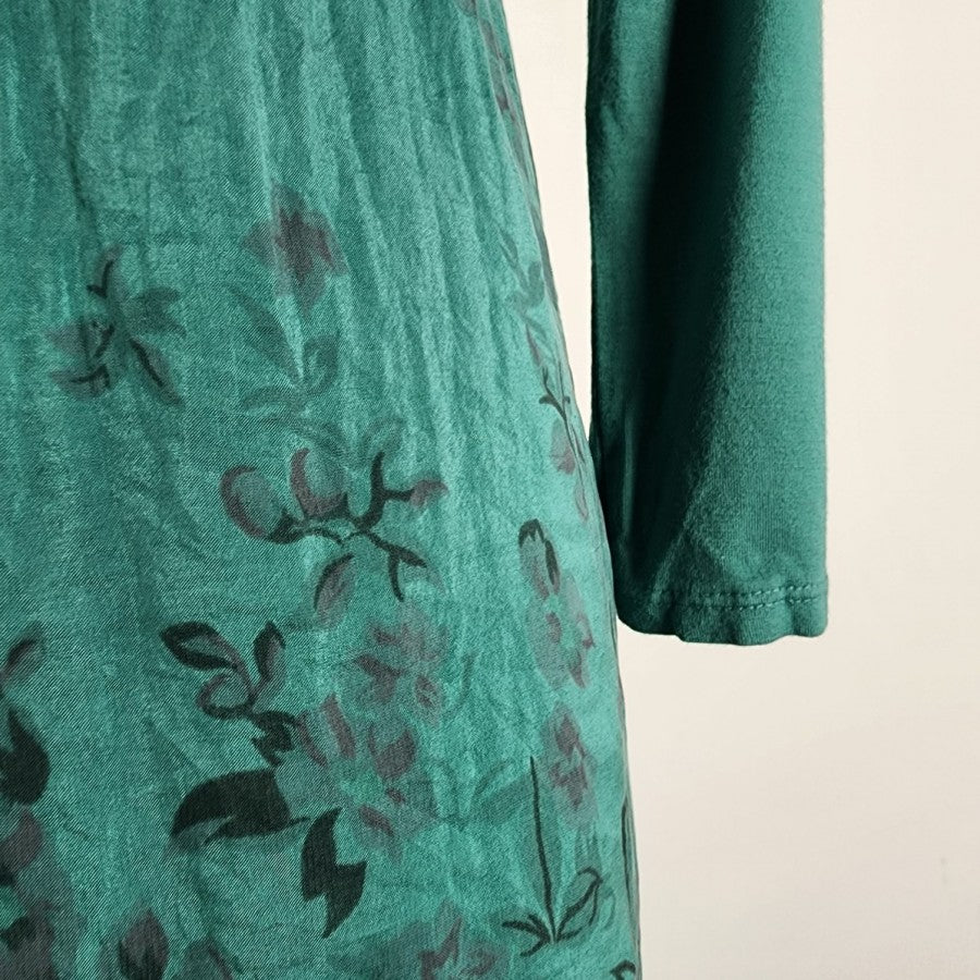 Giuli Green Silk Long Sleeve Mini Dress Size S