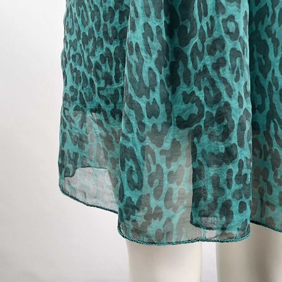 Giuli Green Silk Long Sleeve Mini Dress Size S