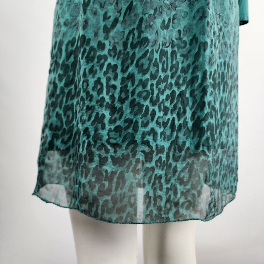 Giuli Green Silk Long Sleeve Mini Dress Size S
