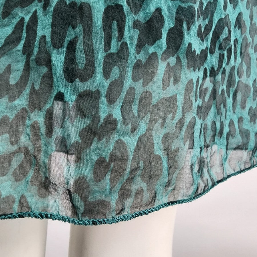 Giuli Green Silk Long Sleeve Mini Dress Size S