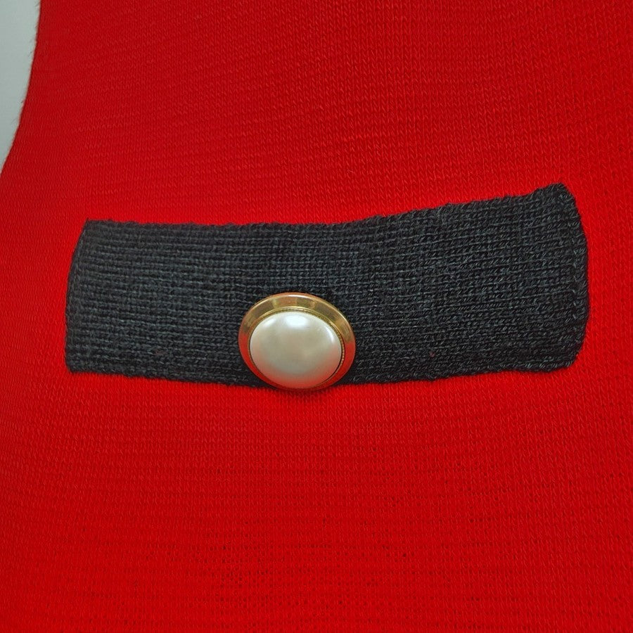 Vintage Red Knit Zip Up Jacket Cardigan Size M