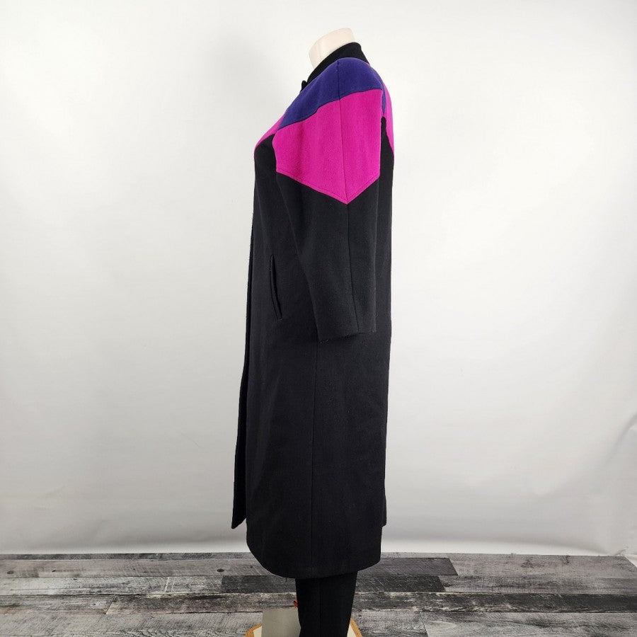 Vintage 80s Komitor Color Block Wool Button Up Jacket Size L/XL